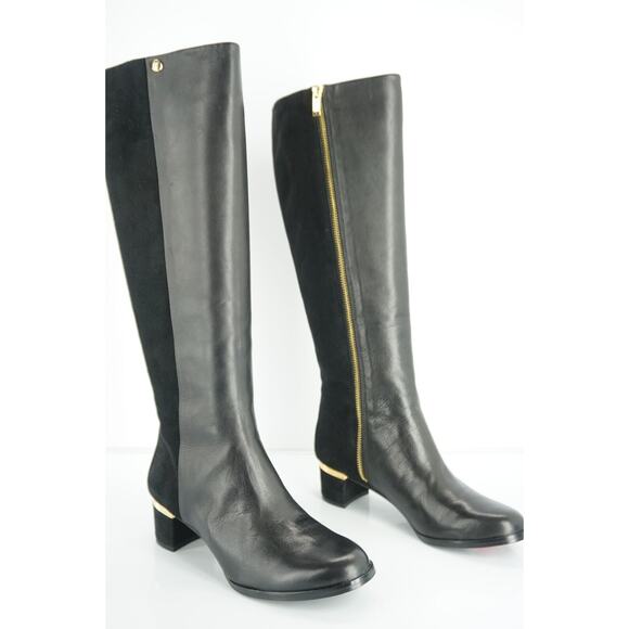 Vince Camuto Black Leather Suede Xenith Tall Knee Riding Boots NIB - Picture 11 of 12